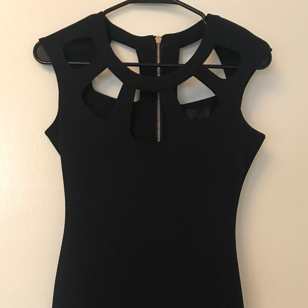 Black Dress. Beautiful neck line.